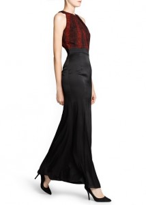 Vestido comprido combinado serpente - Mango Outlet: 19,99€