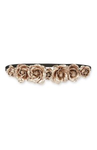 Bandolete metálica com rosas em dourado rosa - Primark: 3,00€