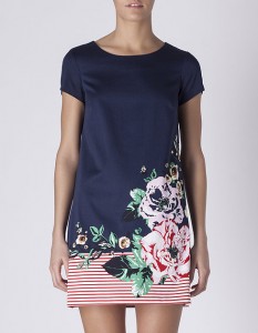 Vestido estampado - Blanco: 29,99€