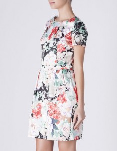 Vestido cetim flores - Blanco: 39,99€