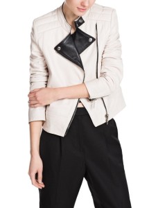 Blusão bicolor pele - Mango Outlet: 79,99€ (199,99€)